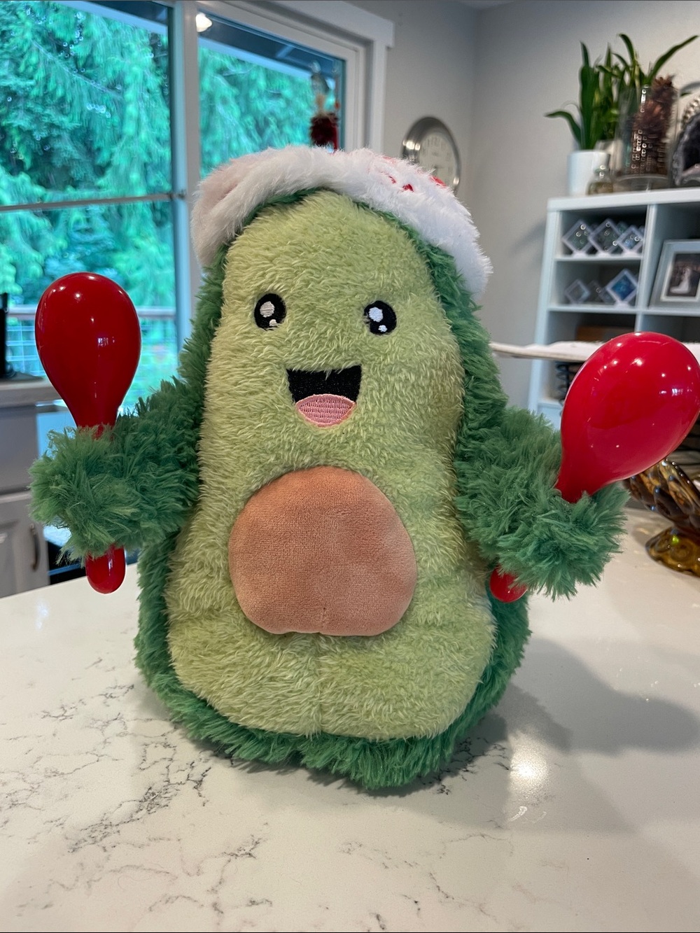 Dancing singing Plush Avocado Toy with Maracas - see video